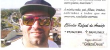 Luto: Faleceu dia 28 último o jovem Claudio Rafael de Araújo, que residia no bairro Boa Viagem. À família enlutada nossas condolências.