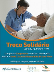 Cooperouro e Santa Casa de Ouro Preto iniciam projeto troco solidário