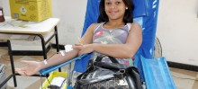 Nágila Jamaica da Silva doou sangue pela 1ª vez - Foto de Jordana Mapa