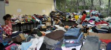 Roupas, calçados e alimentos estão a disposição das famílias desabrigadas - Foto de Jordana Mapa