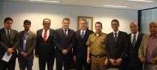 Deputado Estadual Jayro Lessa, prefeito Alex Salvador e secretários municipais se reuniram com o Secretário de Estado de Defesa Social, Rômulo Ferraz