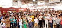 Solenidade de inauguração do Mercado Municipal, comunidade e feirantes acompanharam o evento