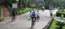 Passeio Ciclístico passou por dentro das instalações do Parque Ecológico, que foi reaberto á visitação - Foto de Agnaldo Montesso