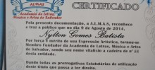 Nylton Batista se torna membro fundador da Academia de Letras, Música e Artes de Salvador (Almas)