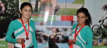 Clara e Carolina integram a equipe de ginastas que foram representar Itabirito na competição da Federação Mineira