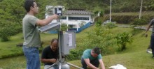 Instalação dos pluviômetros em Ouro Preto