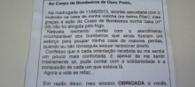 Cidadã homenageia Bombeiros de Ouro Preto