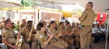 Banda da Polícia Militar de BH é uma das preferidas do público de Itabirito - Foto de Marina Leão