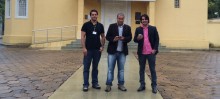 Diretor do Departamento de Tecnologia da Informação da CMOP, Rafael Gomes; Vereador Léo Feijoada e presidente Thiago Mapa