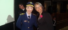Comandante da Guarda Municipal de Mariana Letícia Delgado, com a Secretária Nacional de Segurança Pública, Regina Miki