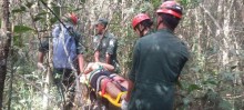 Duas pessoas ficam feridas ao cair de cachoeiras em Itabirito - Foto de Divulgação dos bombeiros
