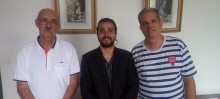 (esquerda) secretário de Desenvolvimento de S. J. Nepomuceno, Jairo Nogueira, (centro) Felipe Guerra – Sec. Turismo de Ouro Preto, (direita) vice-prefeito de S. J. Nepomuceno, Sebastião Barbosa.