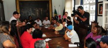 Em março, José Leandro se reuniu com membros do Sindsfop para discutir aumento dos servidores - Foto de Roberto Ribeiro